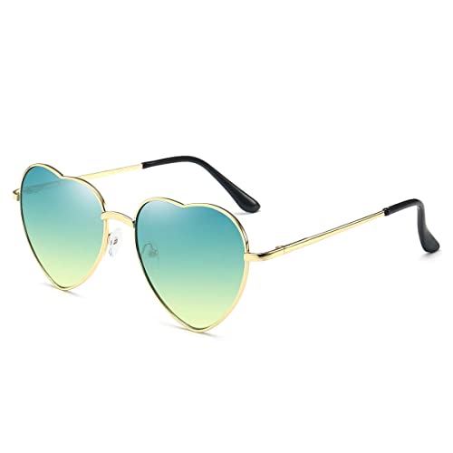 Dollger Gafas de Sol Corazón para Mujer Marco de Metal Polarizado Gafas de Sol con Forma Corazón Protección UV400 Cover