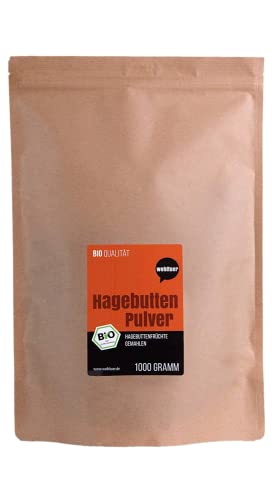 Wohltuer Bio Hagebuttenpulver aus EU-Vertragsanbau Ganze Hagebutten gemahlen, 1000 g Cover