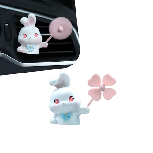 Image of Cute Rabbit Car Air Vent Clip, Creative Car Air Conditioning Outlet Clip Decoration, Universal Dashboard Trim Clip for Cars