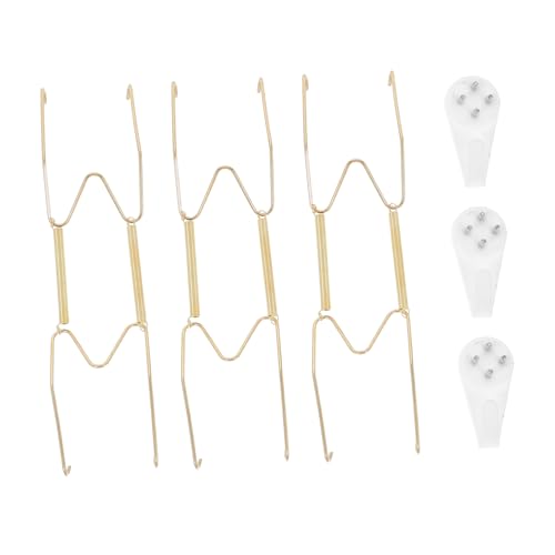 STOBAZA 6pcs Invisible Plate Hangers with Strong Spring Support Wall Mounted Plate Holder and Antique Dishes Quick Setup and Elegant Design