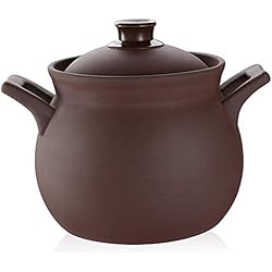 Cacerola De Loza MDybf Cacerola de loza de cerámica, olla de cerámica caliente, olla redonda de barro de loza, olla antiadherente, sartén de guiso lento, olla de sopa saludable para olla caliente, cacerola Bibimbap /