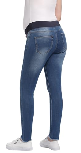 Foucome JQA9263XSHLAN20 Women'S Maternity Jeans Under The Belly Slim Stretchy Skinny Jeggings Comfy Pregnancy Denim Pants thumb #4