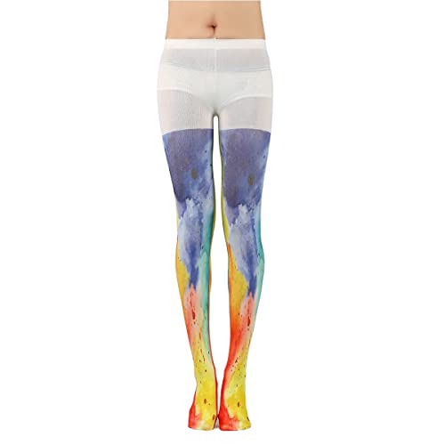 Image of Sahabowi Women Tights, Sheer High Waist Pantyhose, Vintage Control Top Stockings, Siwa opaque print1