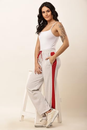 Image of Women's Loose Fit Track Pants - Polycotton Joggers with Elastic Waistband & Side Pockets | Lower Comfortable for Gym, Running & Casual Wear