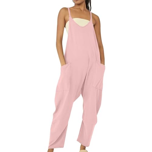 Plus Size Jumpsuits for Women 24-26 Dungarees for Women UK Wide Leg Jumpsuit with Pocket Loose Fit Playsuits Summer Romper Overalls Casual Loose Baggy Pocket Next Sale Clearance Womens