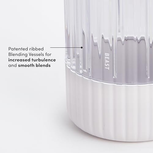 The Beast Mini Blender Plus | Mini Countertop Kitchen Blender | Blend Smoothies and Shakes, Dressings, Sauces, Dips | Extra Vessels, Straw Cap and Straws Included | 600W (Cloud White) - Image 7