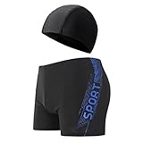 ZEZKT Boxer Bañador Hombre y Gorro de natación,Traje de baño de los Hombres Bañador Hombre Playa Bañador Hombre Natacion Bañador Hombre Corto Shorts de Playa Hombre