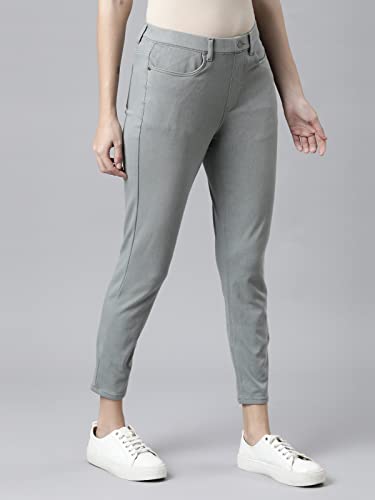 Image of GO COLORS Soft Cotton Blend Printed Jeggings Ankle Length for Women| Breathable, Mid Rise