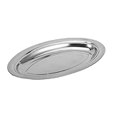 HOMOBABE ステンレス製オーバルプレート 錆びにくい耐久性 蒸し魚やフライ