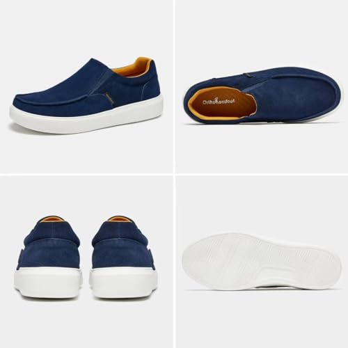 Image of OrthoComfoot Men's Orthopedic Slip-Ons Shoes, Light-Weight Arch Support Walking Loafers with Anti Slip Sole, Comfortable Casual Slip on Shoes for Foot and Heel Pain Relief