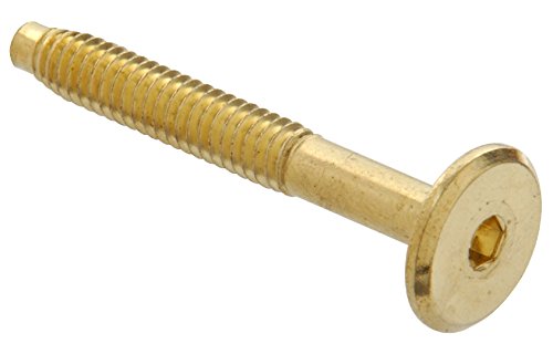 The Hillman Group 57125 1/4-20 x 1 1/4-Inch Connector Bolt Hex Drive (1 pack of 6),brass