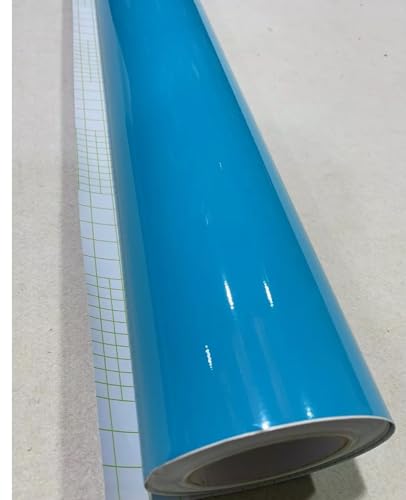 Image of Vinyl Contact Paper Decorative for Cabinets Countertops Kitchen Shelves Liner Self Adhesive Film Peel and Stick Waterproof Removable Wallpaper (Inches 24 x 50, Glossy Blue)