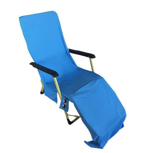 Copertura per poltrona da spiaggia – Morbida copertura per lounge in microfibra | Pratico coprisedia con tasche portaoggetti, design ad asciugatura rapida, lettini, coprisedia per panca, Ide