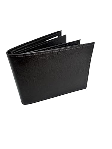 Leather Bifold Wallet for Men - Leather Wallet - Center 2 Flap - ID Window, 2 Business Windows, 10 Credit Cards Slots, 2 Money Slots - Genuine Leather Wallets - Ultra Strong Stitching (Dark Brown)