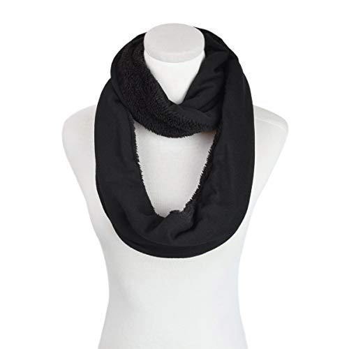 Winter Soft Faux Fur Plain Solid Color Double Layer Infinity Loop Circle Scarf2