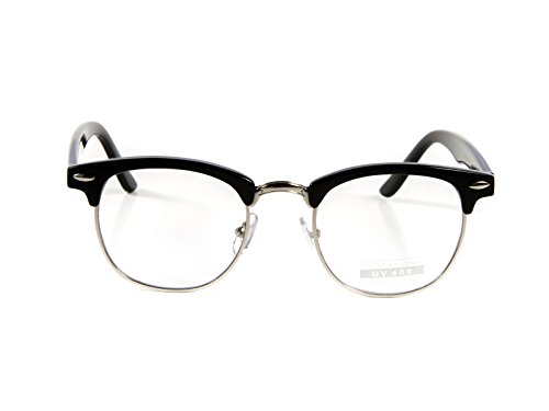 Image of Goson Vintage-Inspired Horn Rimmed Eyeglasses Stylish, UV400 Protection, Perfect for Retro Vintage Fashion, Parties, Outings