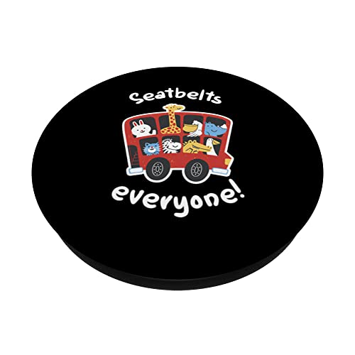 Seatbelts Everyone! Peace On Earth Advocate PopSockets Swappable PopGrip, Black - Image 2