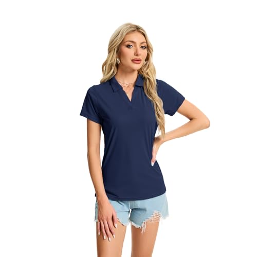 Image of Women's Polo Shirts Short Sleeve Quick Dry UPF 50+ Sun Protection Golf Tops