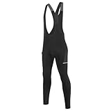 [サンティック] メンズ サイクルビブパンツ ビブタイツ 裏起毛 秋冬 防寒 サイクリング ロードバイク 自転車 サイクルウエア 6～16度対応（ブラック L）