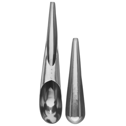 Mikikit 2pcs Stainless Steel Bird Food Scoop Tool for Convenient Feeding Bird Water and Food Added Feeder for Parrots and Other Pets