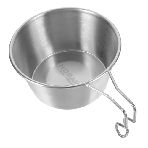 POPETPOP Stainless Steel Camping Bowl Handles Lightweight Portable Soup Bowl for Outdoor Activities Picnic Hiking Bbq