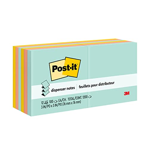 Post-it Pop-up Notes, 7,6 x 7,6 cm, 12 blocos, notas adesivas favoritas número 1 dos EUA, coleção Ma