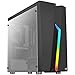 Aerocool Bolt Mini MATX RGB PC Gaming Case MATX & Mini-ITX, panel lateral completo de vidrio templado, tira LED RGB incluida, 13 modos de iluminación, 1 ventilador negro de 120 mm incluido