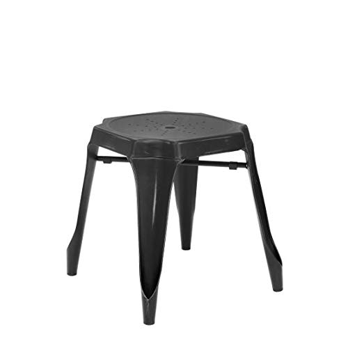 Vaukura Taburete Bajo Multipl`s - Taburete Industrial Vintage (Negro)
