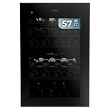 Cecotec Weinkühlschrank Bolero GrandSommelier Duo 57000 Touch Matt Black Compressor, 143 L für 57 Flaschen, Dual-Zone 5-22 Grad, Touch-Öffnung, Kompressor, Buchenholz-Regale, LED, 38 dB