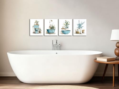 Image of Frimeeme Botanical Bathroom Wall Art, Unframed, 8x10 Inches