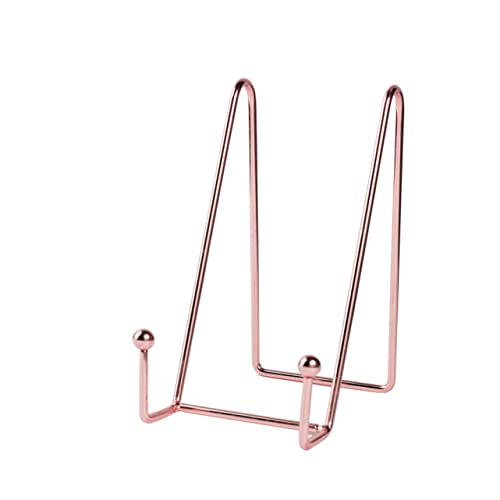 MUSISALY Rose Gold Iron Photo Display Stand Magazine Book Holder for Home Decor for Countertop Desktop Use for Photos and Decorative Plates