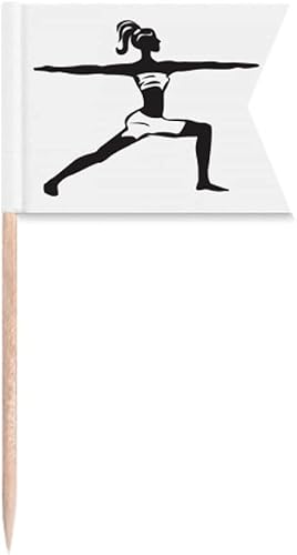 Yoga Girl Keep Healthy Sports Outline Banderas de palillos de dientes, marcado para fiestas, pasteles, comida, quesos disponible en Yaxa Peru