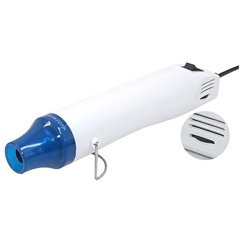 mofa Temp Regulation Heat gun,6.6ft Cable 300W Hot Air Gun for Crafting,Acrylic Paint Dryer Multi-Purpose Electric Heating Nozzle(White,Blue) Cover