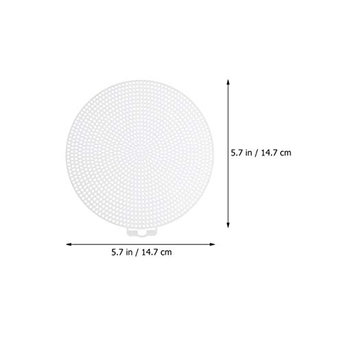 Image of Milisten Round Plastic Canvas Mesh Sheet 5.78 in Cuttable DIY Cross Stitch Grid Board 20 Pack Mesh Liner for Wreath Bag Bottom Liner Embroidery Craft Projects
