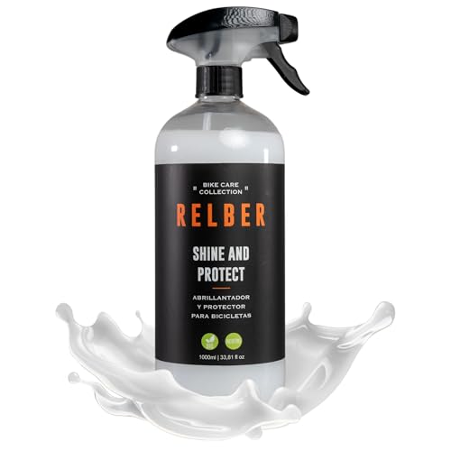 relber - Abrillantador y Protector Bicicleta 1L | Abrillantador de Neumaticos Ciclismo | Kit Limpieza Bicicleta MTB o Bicicleta Carretera | Shine and Protect Bike | Limpiadores para Bicicletas