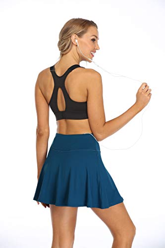 Image of Oalka Women's Pleated Skirt with Pockets High Waist Sports Athletic Running Shorts Golf Tennis Skorts