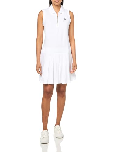 Tommy Hilfiger Women's Sleeveless Collared Front Zip Tank Dress Casual, Bright White, XL