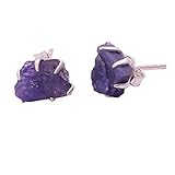  Ohrstecker aus 925er-Sterlingsilber mit natürlichem, rohem Tansanit, handgearbeiter Damenschmuck, RSE420