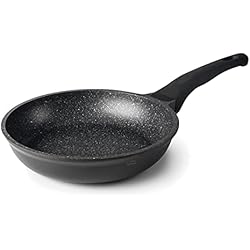 Sartenes Majestic Piedra Lacor Eco-Piedra, Sartén Antiadherente Tricapa, Aluminio Fundido, Mango Ergonómico, Apta para Inducción y Todo Tipo de Cocinas, Ø18 cm, Ecológica y sin PFOA, Negro, Ø 18 cm