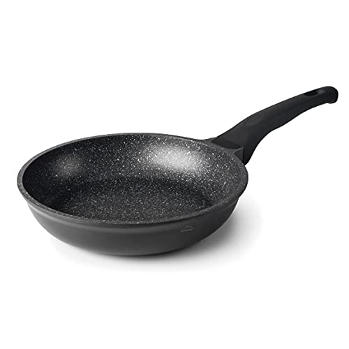 LACOR Eco-Piedra, Sartén Antiadherente Tricapa, Aluminio Fundido, Mango Ergonómico, Apta para Inducción y Todo Tipo de Cocinas, Ø18 cm, Ecológica y sin PFOA, Negro, Ø 18 cm