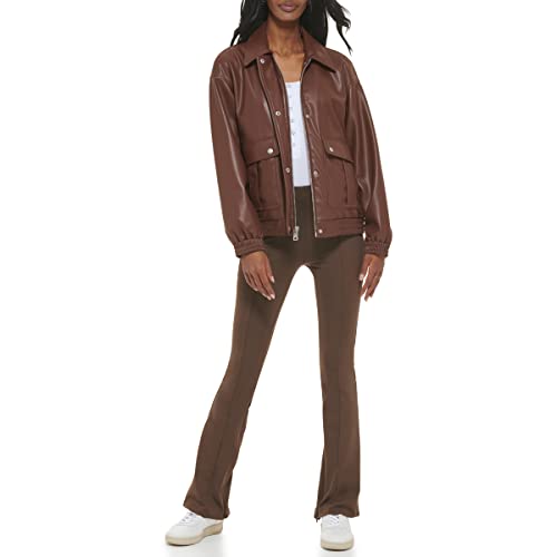 Levi's Women's Faux Leather Lightweight Dad Bomber Jacket4