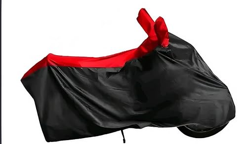 Image of AutoCart Bike Scooty Motorcycle Cover for Premium Bike (Black and Red Color) Also Suitable for All 125 CC Bikes and Scooty and Upto 150cc Pack of 1 | Design for Suzuki GIXXER