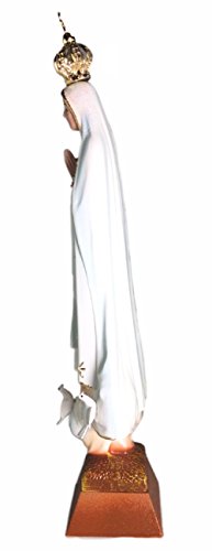 Estatua Religiosa Virgen de Fátima Blanca 12" Moderno miniatura 3