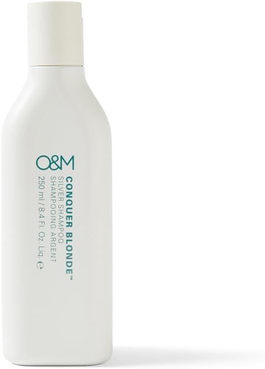 O&M Conquer Blonde Shampoo, Silver Purple Shampoo for Blondes, Grey, Silver Hair, Organic Desert Lime, Vegan, Sulfate Free, Australian Made, Non Toxic Purple Shampoo for Grey Hair, 250ml