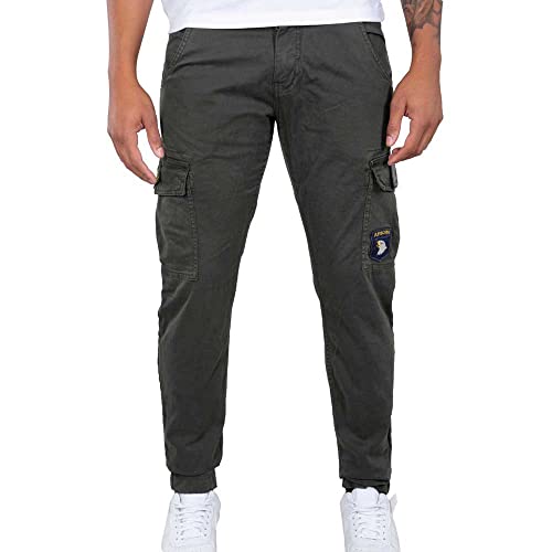 ALPHA INDUSTRIES Petrol Patch Pantalones, Hombre, Gris (Greyblack - 136), 33