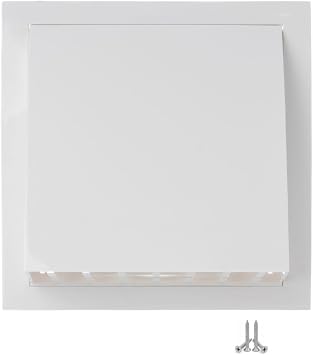 6 inch Outdoor Dryer Vent Cover White - ABS Plastic Exhaust Ventilation Grille with Weather Protective Cap and Non Return Flap - HVAC Air Vents for Wall