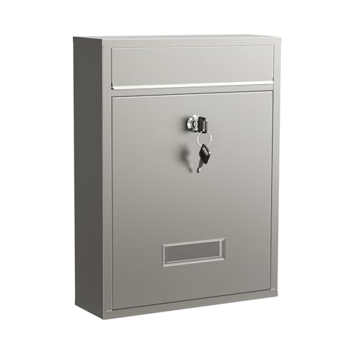 Wiltec Cassetta postale singola V10 in acciaio inox con vetrino portanome