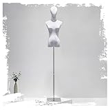 Maniquí de cuerpo femenino para sastres femeninos, forma de vestido de torso de 53 a 77 pulgadas de altura ajustable, maniquí de exhibición de ropa con cabeza para coser vestidos, joyería, mercado,