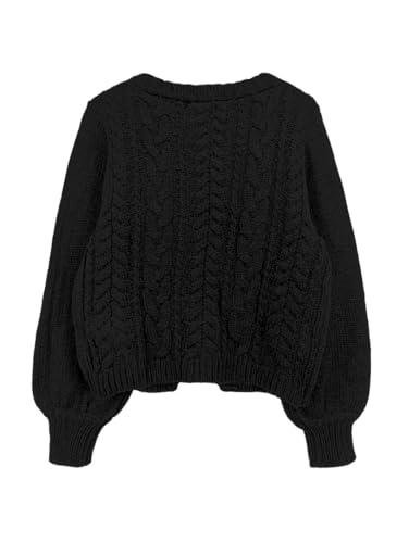 Image of SKAYS Womens Tie Front Bow Cardigan Sweaters Cropped Cable Knit Cardigans Trendy Fall Long Sleeve Outerwear