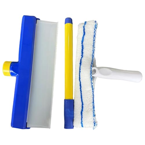 Raclette à vitres silicone 30cm brosse microfibre carrelage